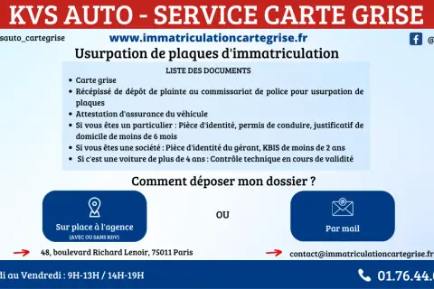 Usurpation de plaques : dépôt de plainte au commissariat, carte grise, attestation d'assurance. Comment déposer votre dossier ?